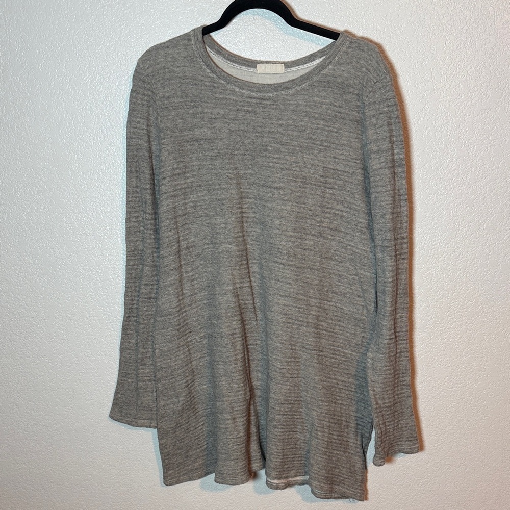 CP Shades Gray Reverse Weave Cotton Tunic Gauze Lined Size Medium